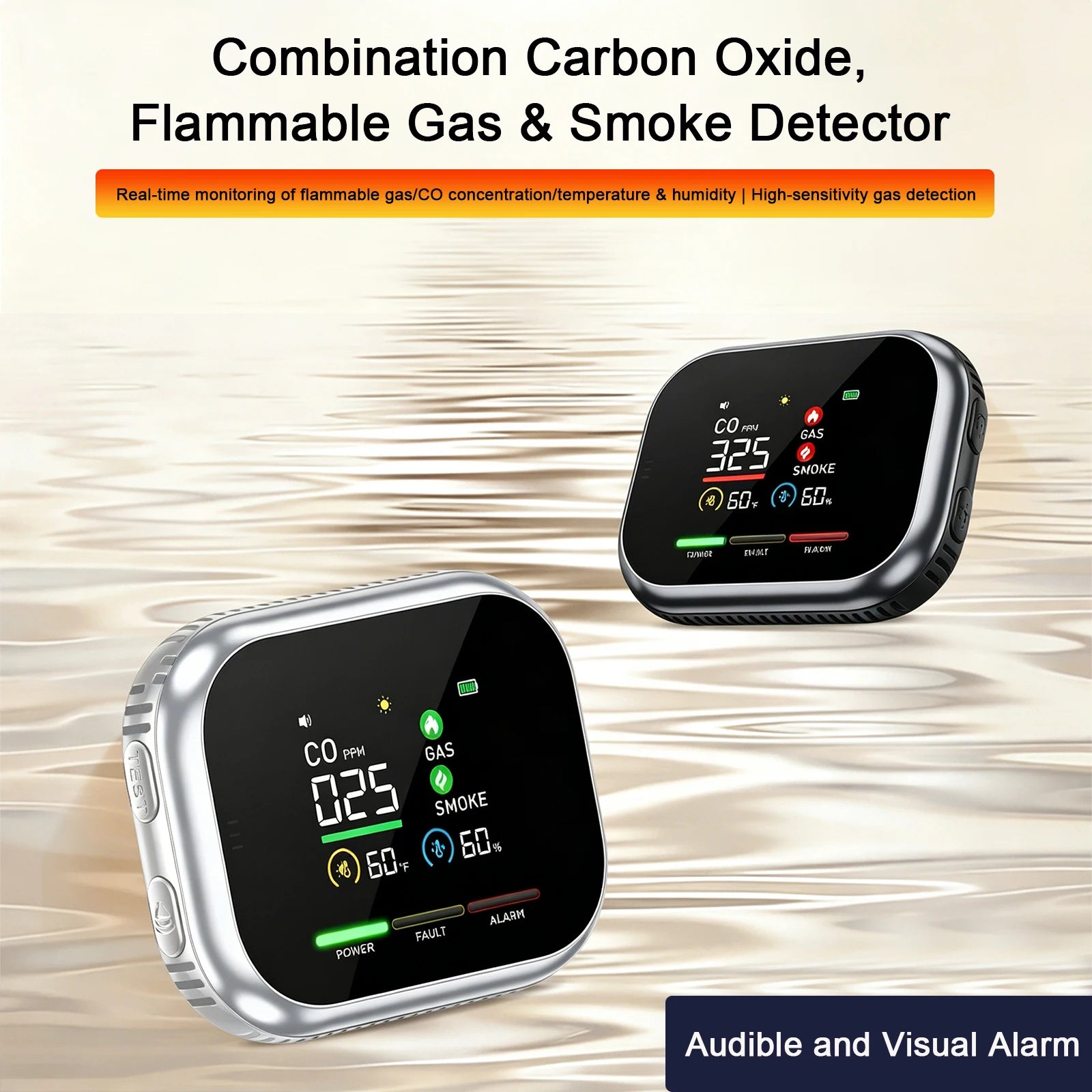 Portable Multi-Gas Alarm with LCD Display & Battery Backup