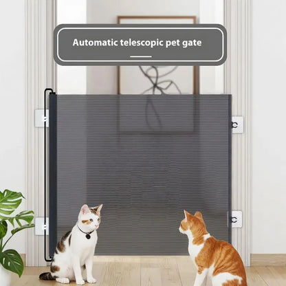 Retractable Pet Mesh Fence & Cat Gate – No-Drill Safety Barrier for Small, Medium & Large Pets