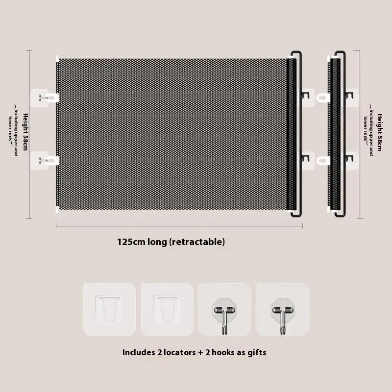 Retractable Pet Mesh Fence & Cat Gate – No-Drill Safety Barrier for Small, Medium & Large Pets
