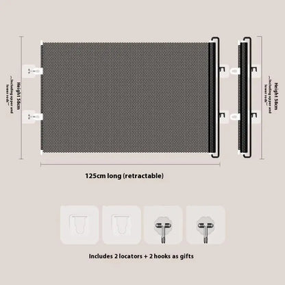 Retractable Pet Mesh Fence & Cat Gate – No-Drill Safety Barrier for Small, Medium & Large Pets
