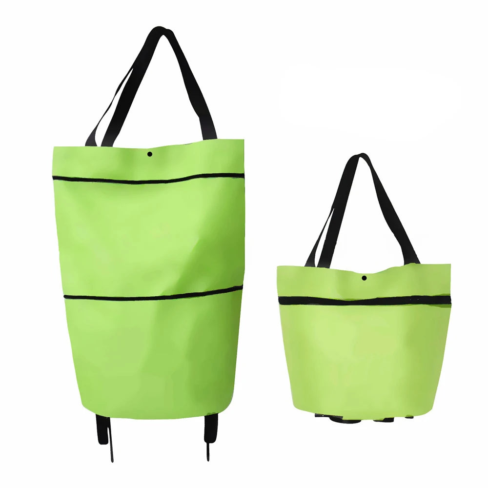🛍️ 2-in-1 Foldable Shopping Cart – Carry More, Roll Easier