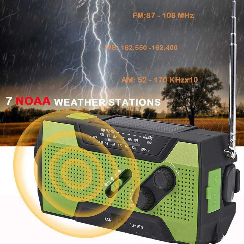 Multifunctional Outdoor Solar Emergency Hand Crank Radio