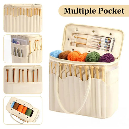 💞🔥Canvas Yarn Storage Bag with Needle Pockets