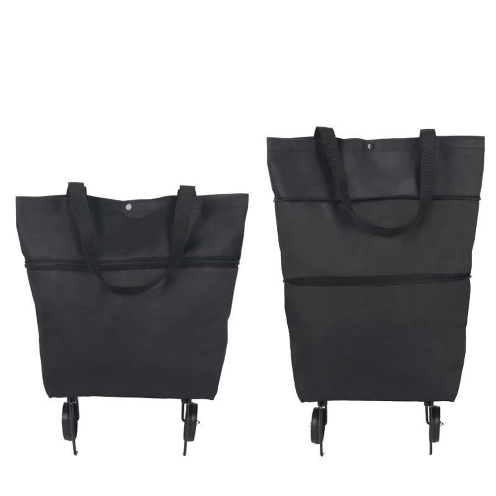 🛍️ 2-in-1 Foldable Shopping Cart – Carry More, Roll Easier