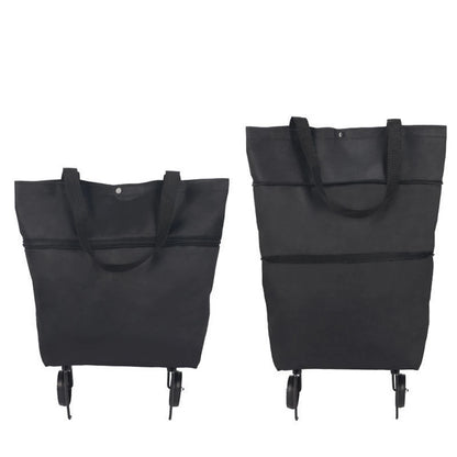 🛍️ 2-in-1 Foldable Shopping Cart – Carry More, Roll Easier