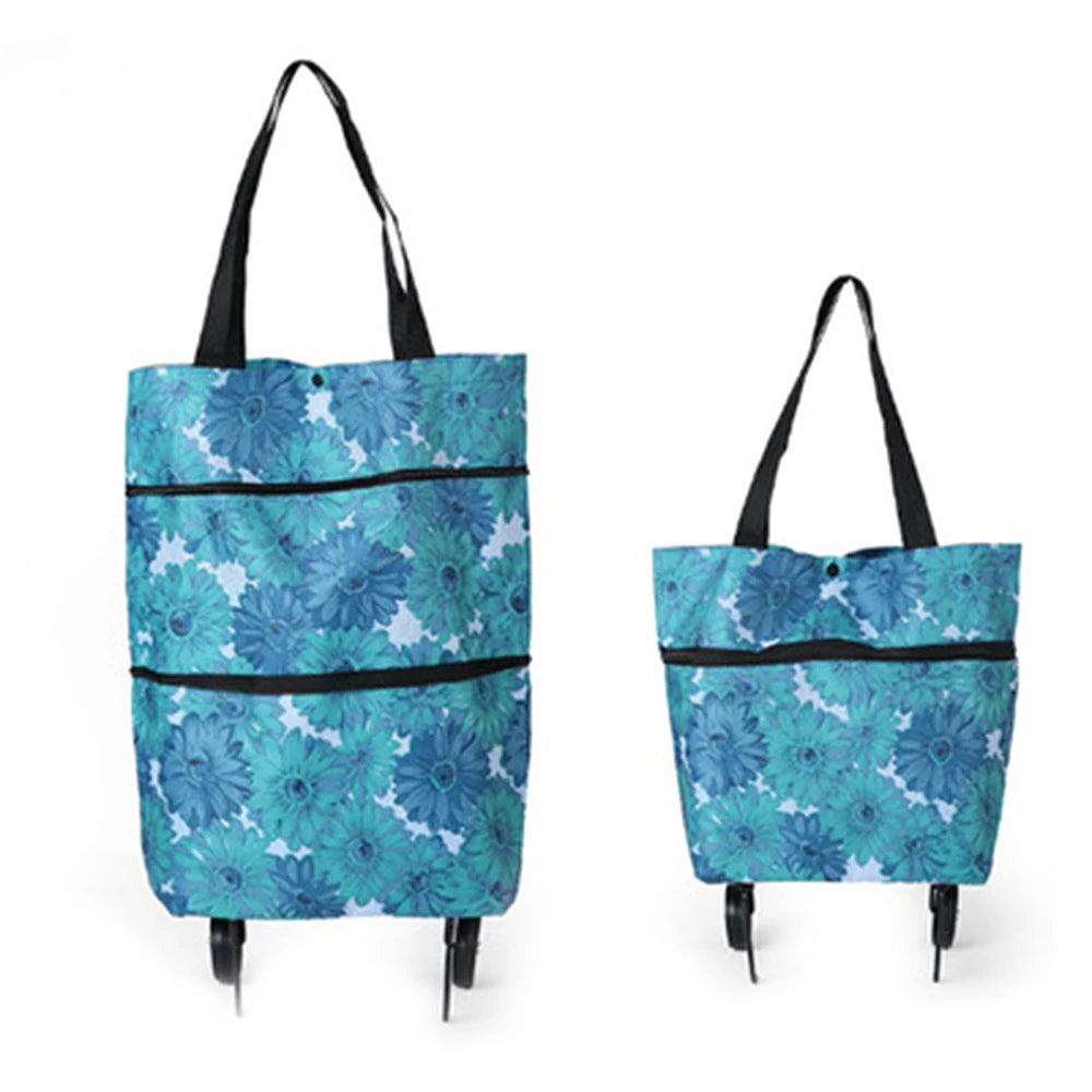 🛍️ 2-in-1 Foldable Shopping Cart – Carry More, Roll Easier