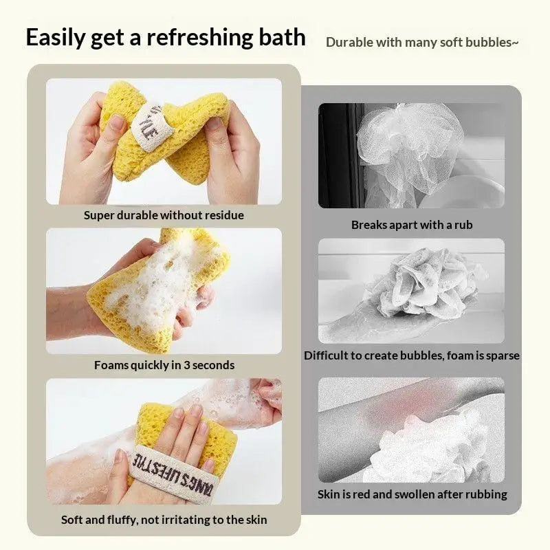 New Ultra Soft Texture Bath Sponge Rich Foaming No Loose Fibers Body Scrubber Multi-use Shower Foaming Tool Gentle Exfoliation