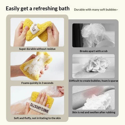 New Ultra Soft Texture Bath Sponge Rich Foaming No Loose Fibers Body Scrubber Multi-use Shower Foaming Tool Gentle Exfoliation