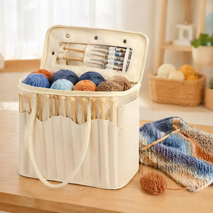 💞🔥Canvas Yarn Storage Bag with Needle Pockets