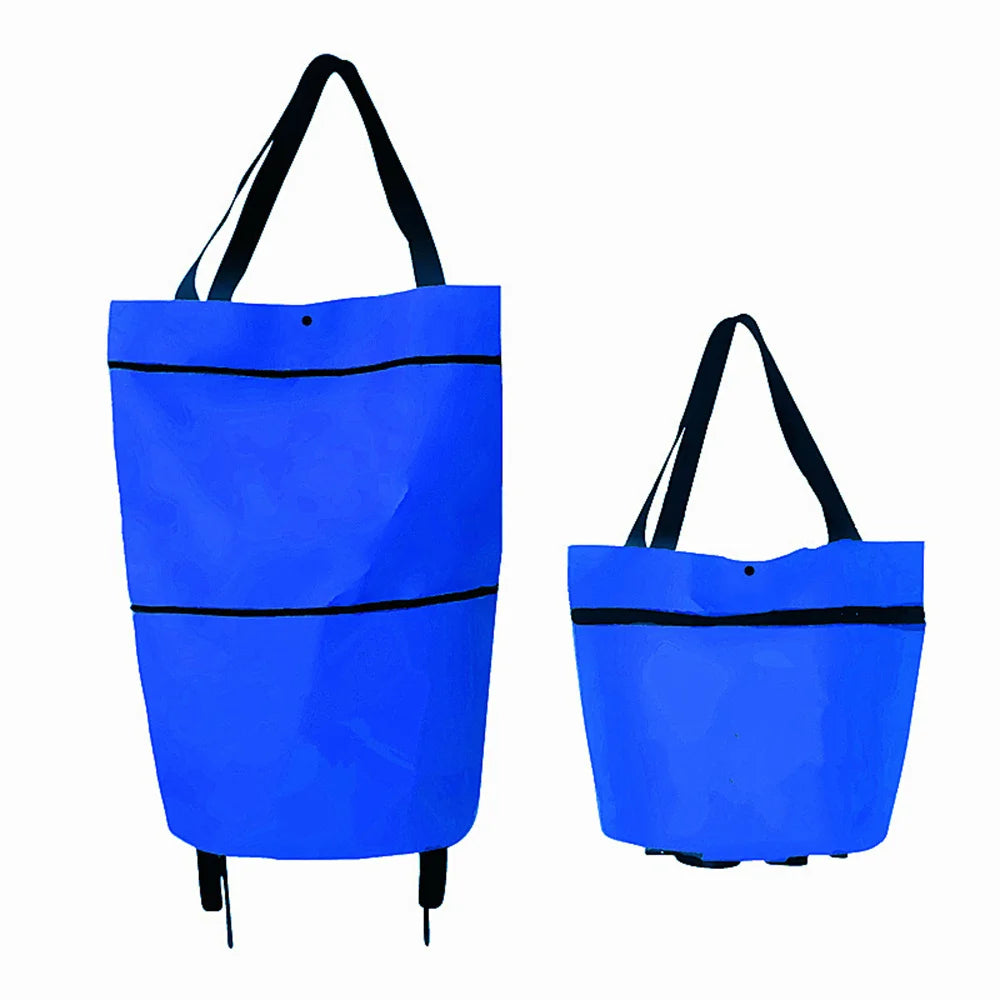 🛍️ 2-in-1 Foldable Shopping Cart – Carry More, Roll Easier