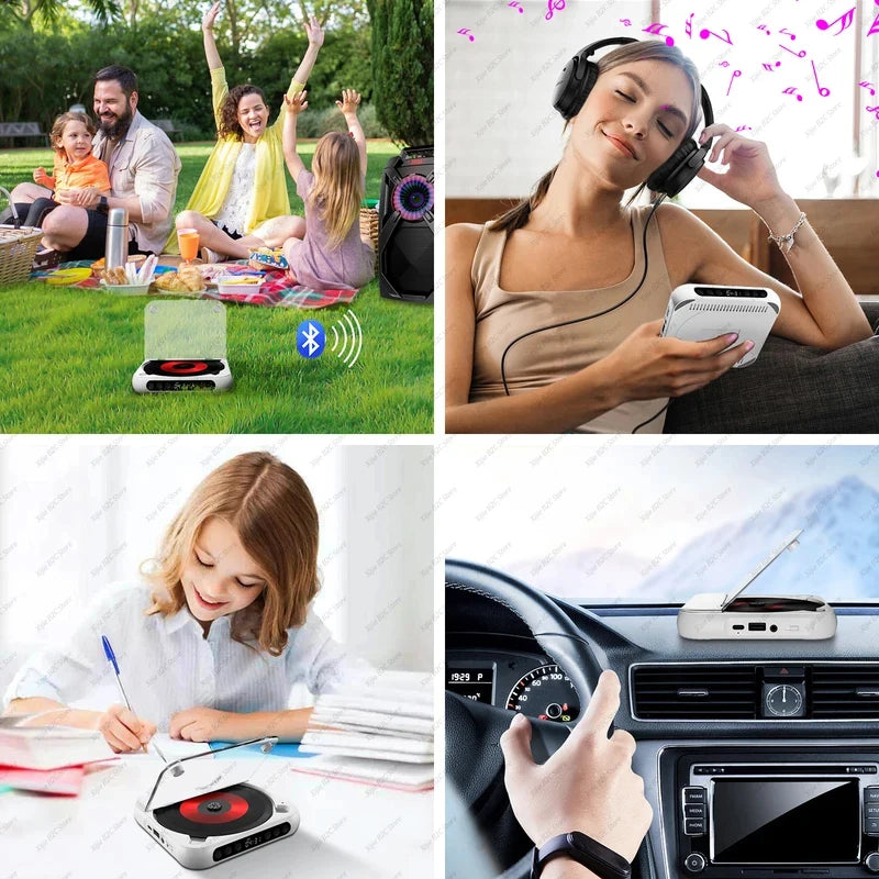 💿50% OFF | Retro Portable Bluetooth 5.3 CD Player – Lossless Clear Sound, 2000mAh Rechargeable Battery, Play All CD & MP3 Discs!