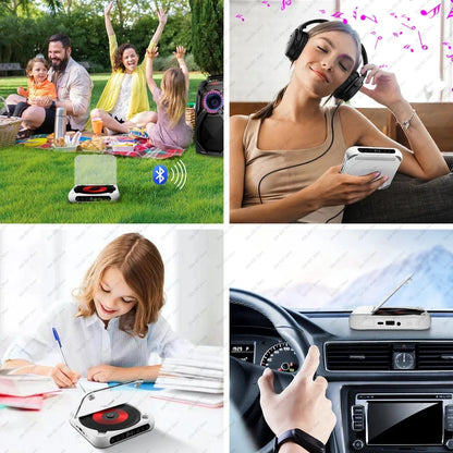 💿50% OFF | Retro Portable Bluetooth 5.3 CD Player – Lossless Clear Sound, 2000mAh Rechargeable Battery, Play All CD & MP3 Discs!