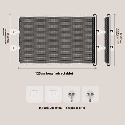 Retractable Pet Mesh Fence & Cat Gate – No-Drill Safety Barrier for Small, Medium & Large Pets