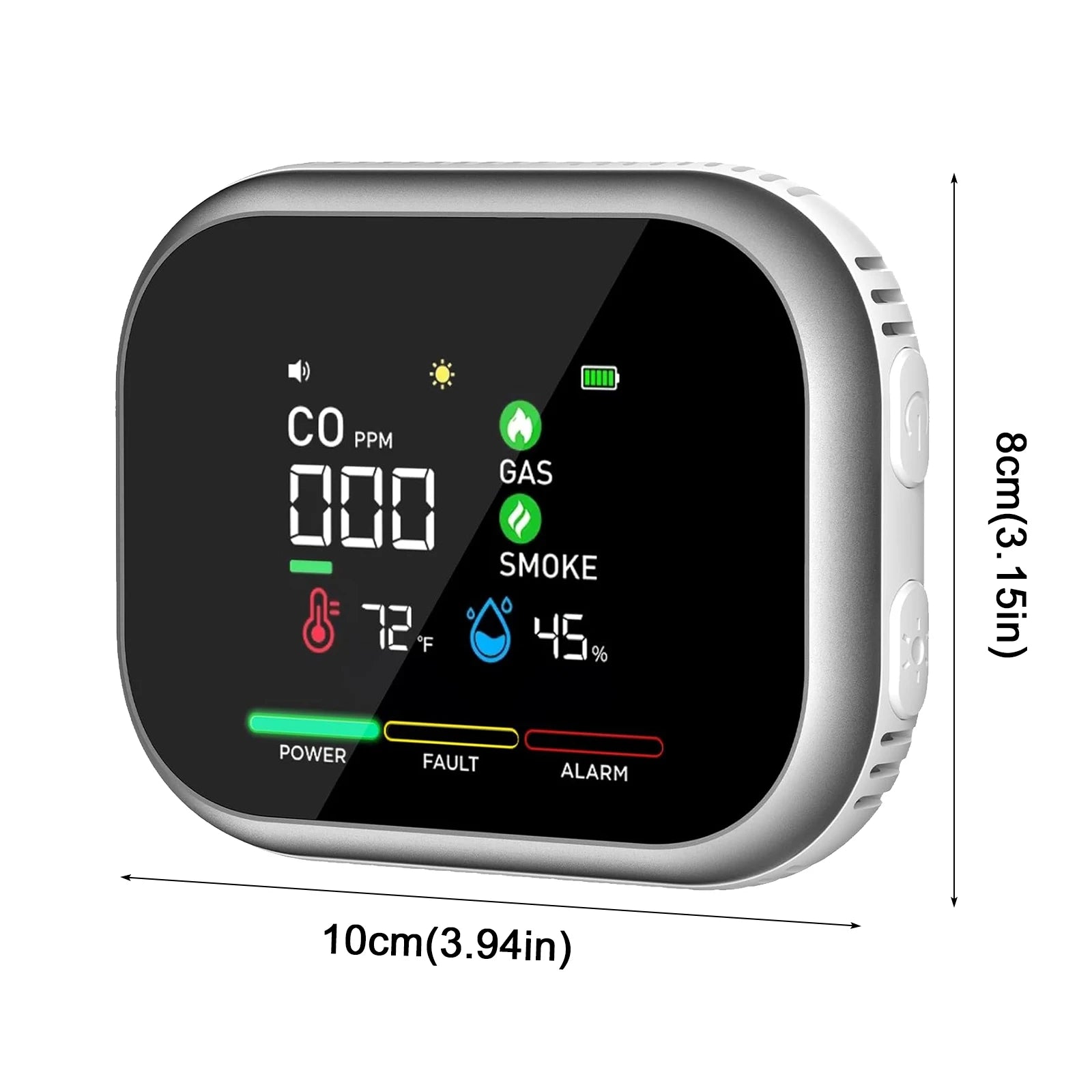 Portable Multi-Gas Alarm with LCD Display & Battery Backup