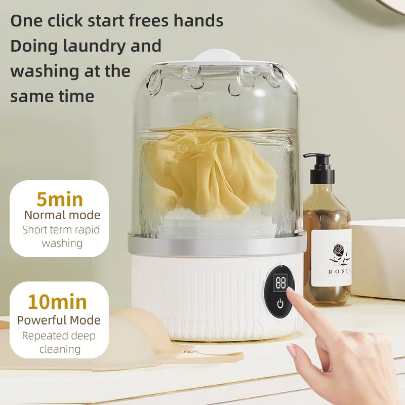 Limited Sale 50% OFF🎁Free your hands🥰Wireless Charging Mini Washing Machine
