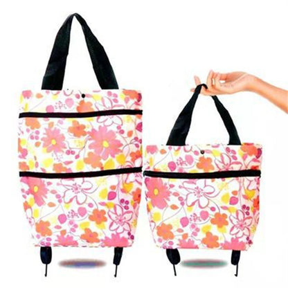 🛍️ 2-in-1 Foldable Shopping Cart – Carry More, Roll Easier