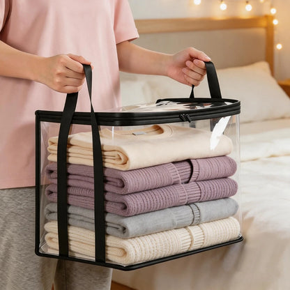 🔥Last Day 49% OFF📦Portable Large Heavy-Duty Thick Plastic Clear Storage Box with Hinged Lid | Home, Travel & Camping