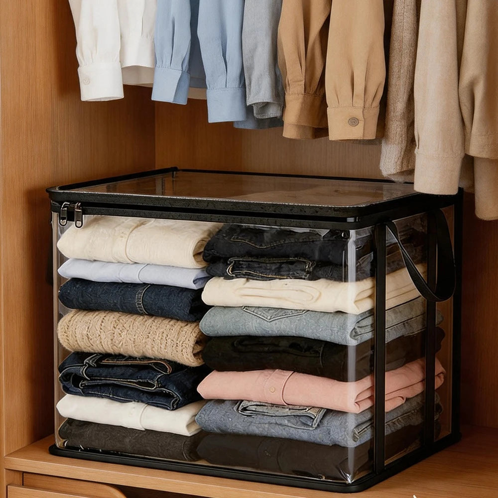 🔥Last Day 49% OFF📦Portable Large Heavy-Duty Thick Plastic Clear Storage Box with Hinged Lid | Home, Travel & Camping