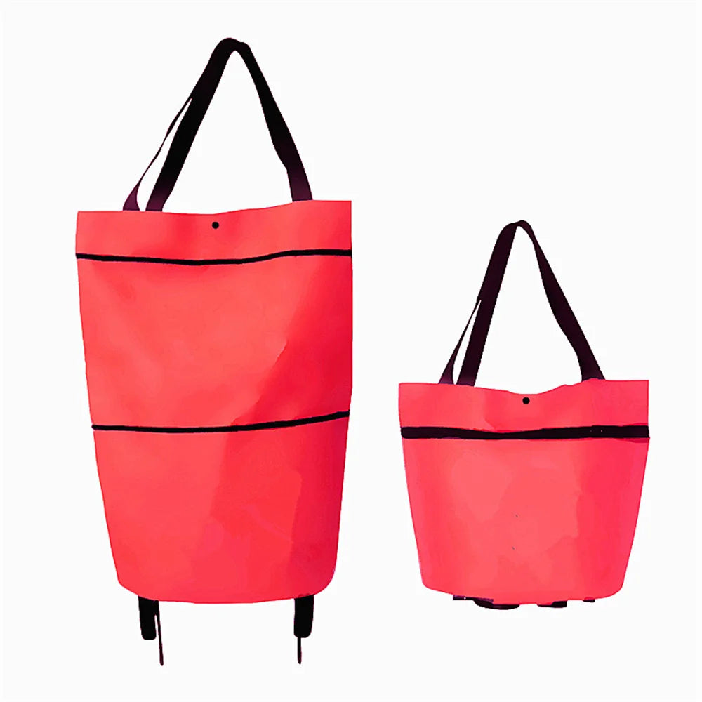 🛍️ 2-in-1 Foldable Shopping Cart – Carry More, Roll Easier