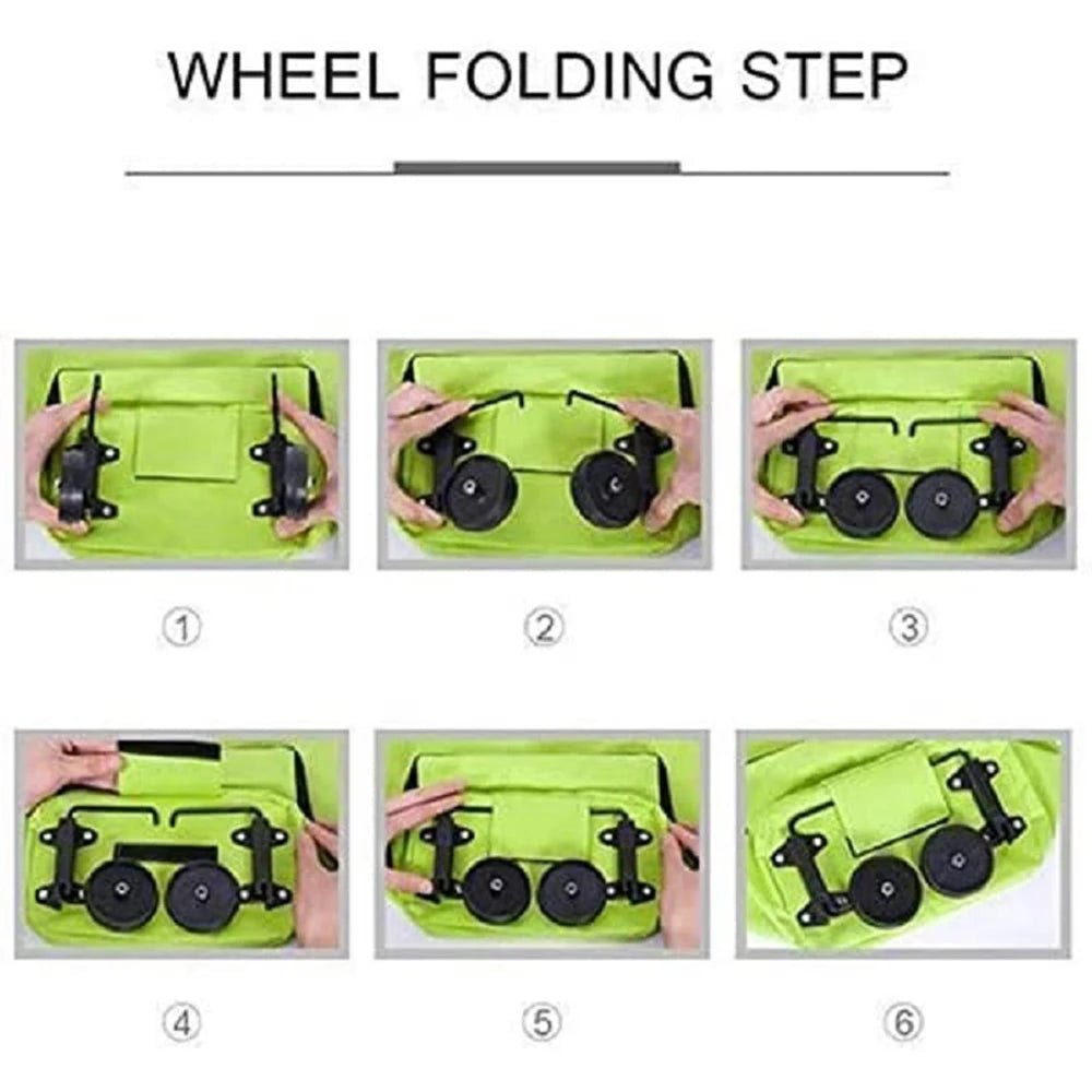 🛍️ 2-in-1 Foldable Shopping Cart – Carry More, Roll Easier