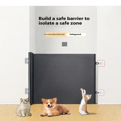 Retractable Pet Mesh Fence & Cat Gate – No-Drill Safety Barrier for Small, Medium & Large Pets