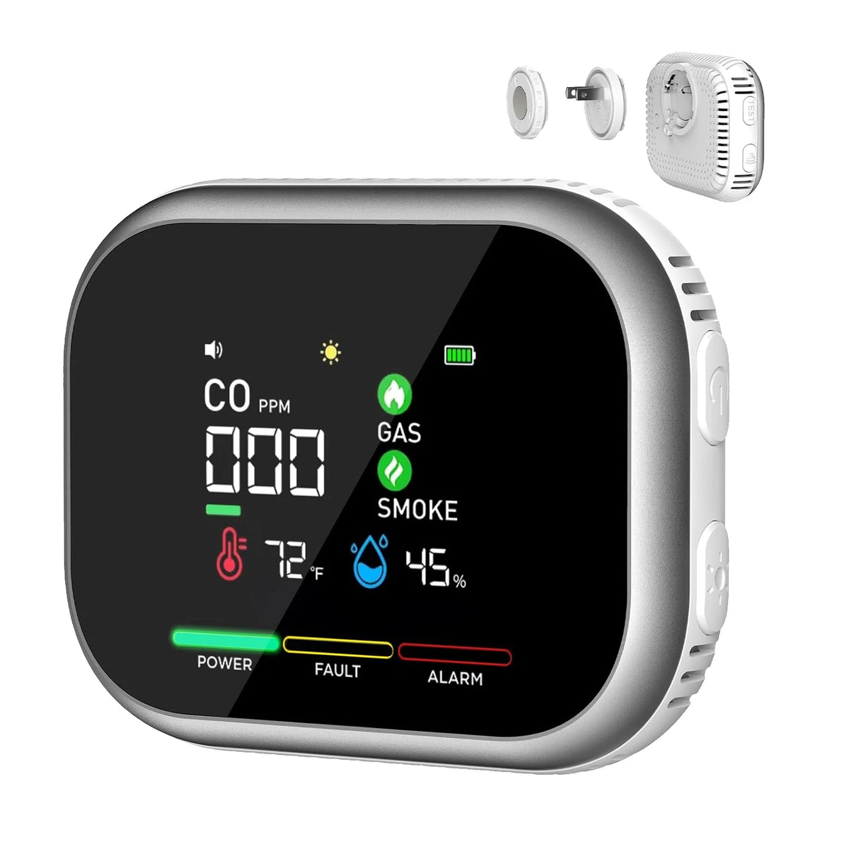 Portable Multi-Gas Alarm with LCD Display & Battery Backup