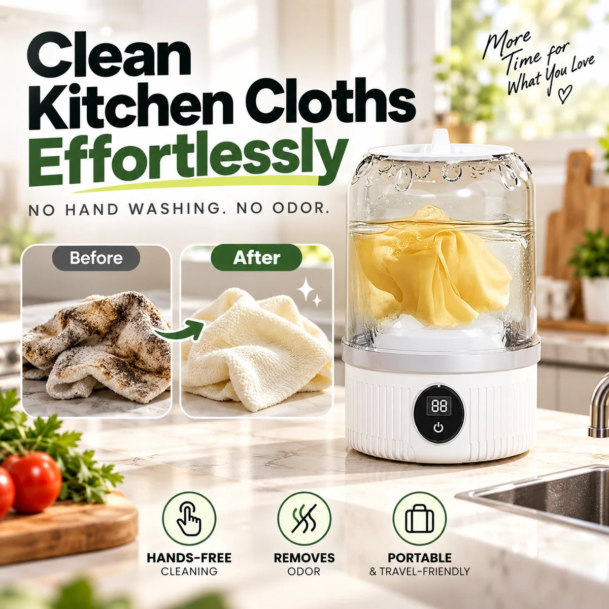 Limited Sale 50% OFF🎁Free your hands🥰Wireless Charging Mini Washing Machine