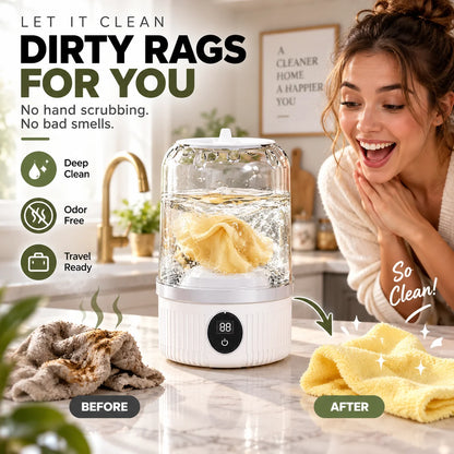 Limited Sale 50% OFF🎁Free your hands🥰Wireless Charging Mini Washing Machine