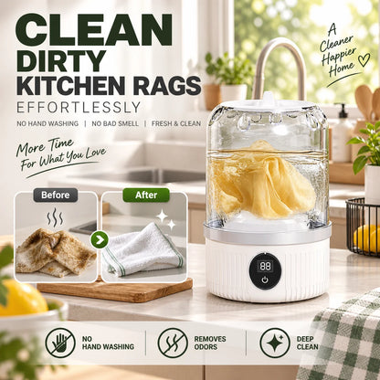 Limited Sale 50% OFF🎁Free your hands🥰Wireless Charging Mini Washing Machine