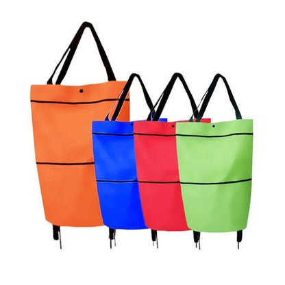 🛍️ 2-in-1 Foldable Shopping Cart – Carry More, Roll Easier