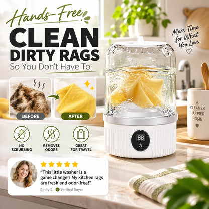 Limited Sale 50% OFF🎁Free your hands🥰Wireless Charging Mini Washing Machine