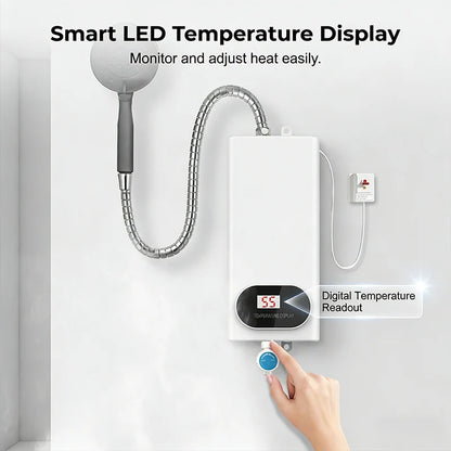 🎉 2026 Sale — Over 15,000 Sold!💧 Compact Tankless Instant Electric Water Heater‑LED Temperature Display with Multi‑Safety Protection ✨