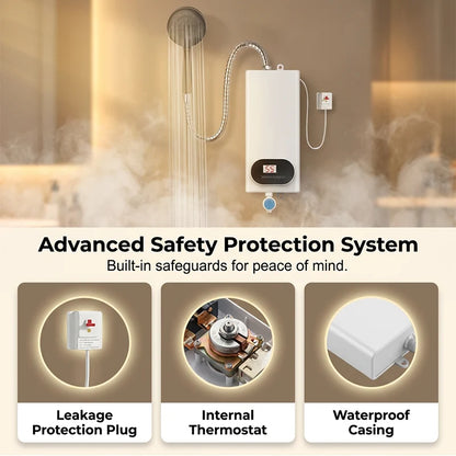 🎉 2026 Sale — Over 15,000 Sold!💧 Compact Tankless Instant Electric Water Heater‑LED Temperature Display with Multi‑Safety Protection ✨