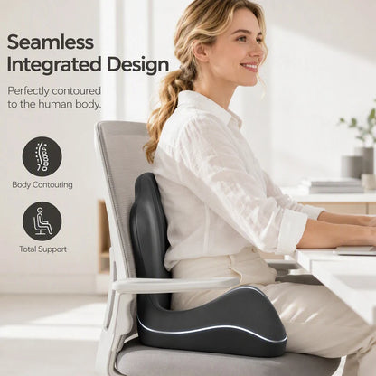 🪑 Ergonomic Memory Foam Seat Cushion with Back Support – Stay Comfortable All Day, Perfect for Office, Car & Home ✨