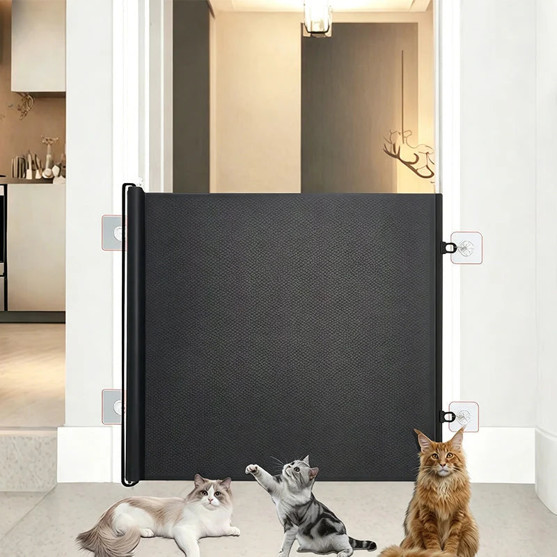 Retractable Pet Mesh Fence & Cat Gate – No-Drill Safety Barrier for Small, Medium & Large Pets