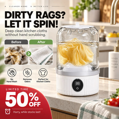 Limited Sale 50% OFF🎁Free your hands🥰Wireless Charging Mini Washing Machine